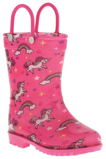 Toddler Girls Unicorns and Rainbows Printed Rain Boot